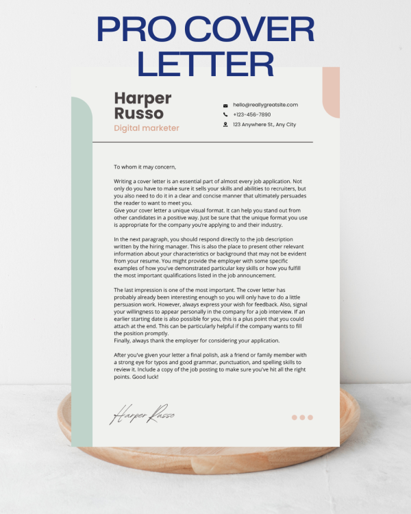Professional Cover Letter in English (U.S. Market & Global Applications)