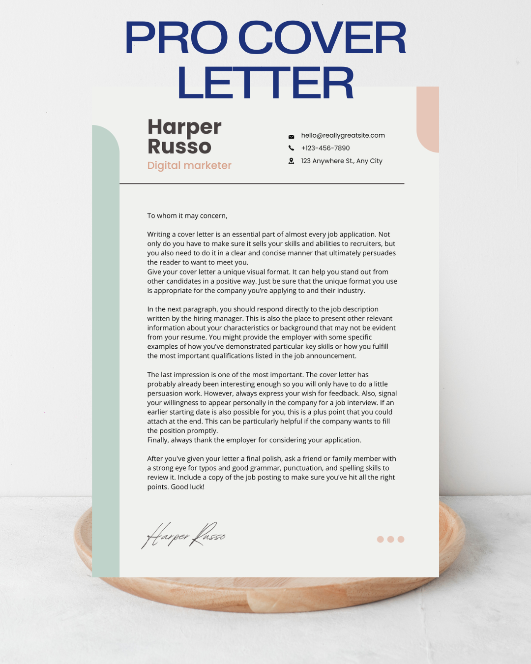 Professional Cover Letter in English (U.S. Market & Global Applications)